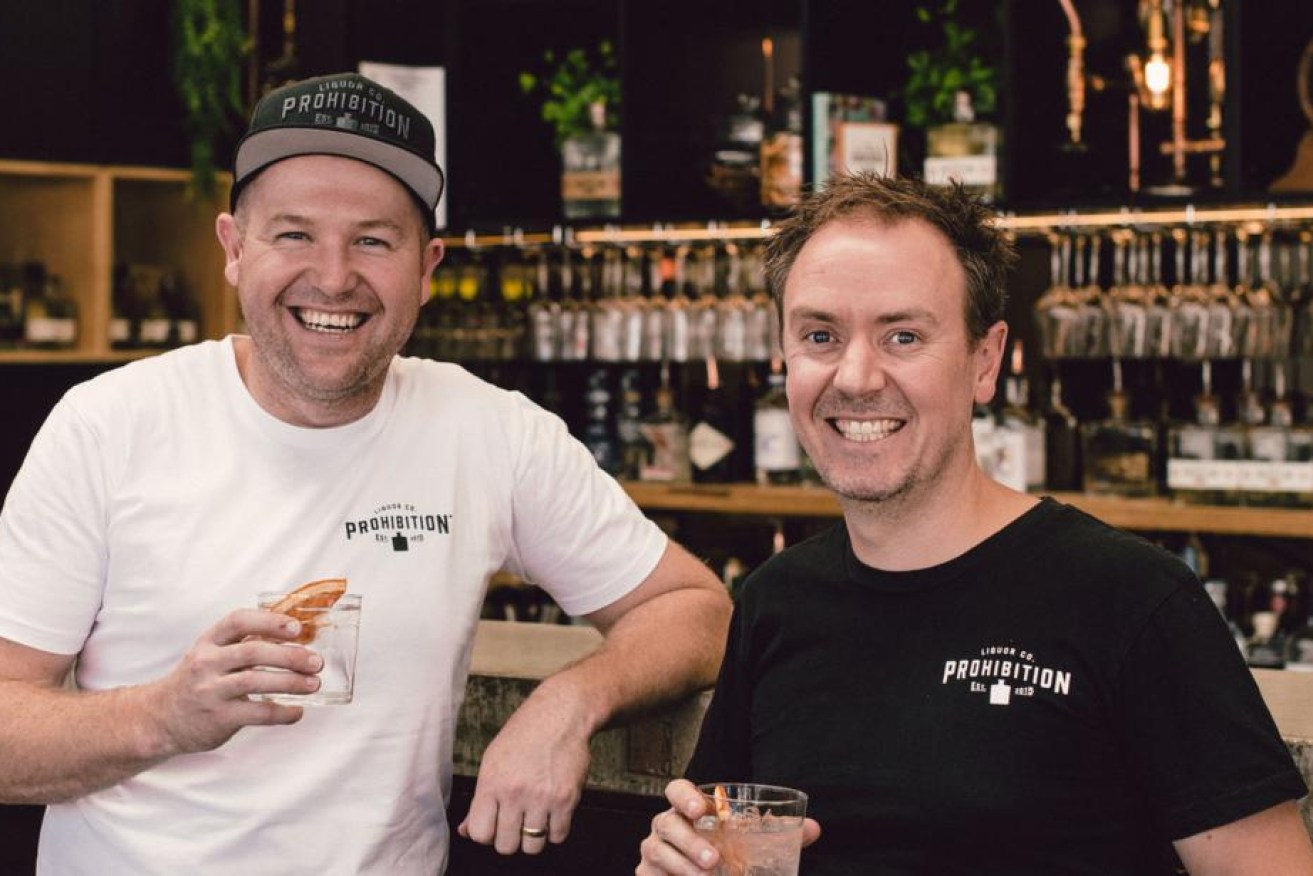 Prohibition Liquor founders Wes Heddles and Adam Carpenter at their city tasting room.