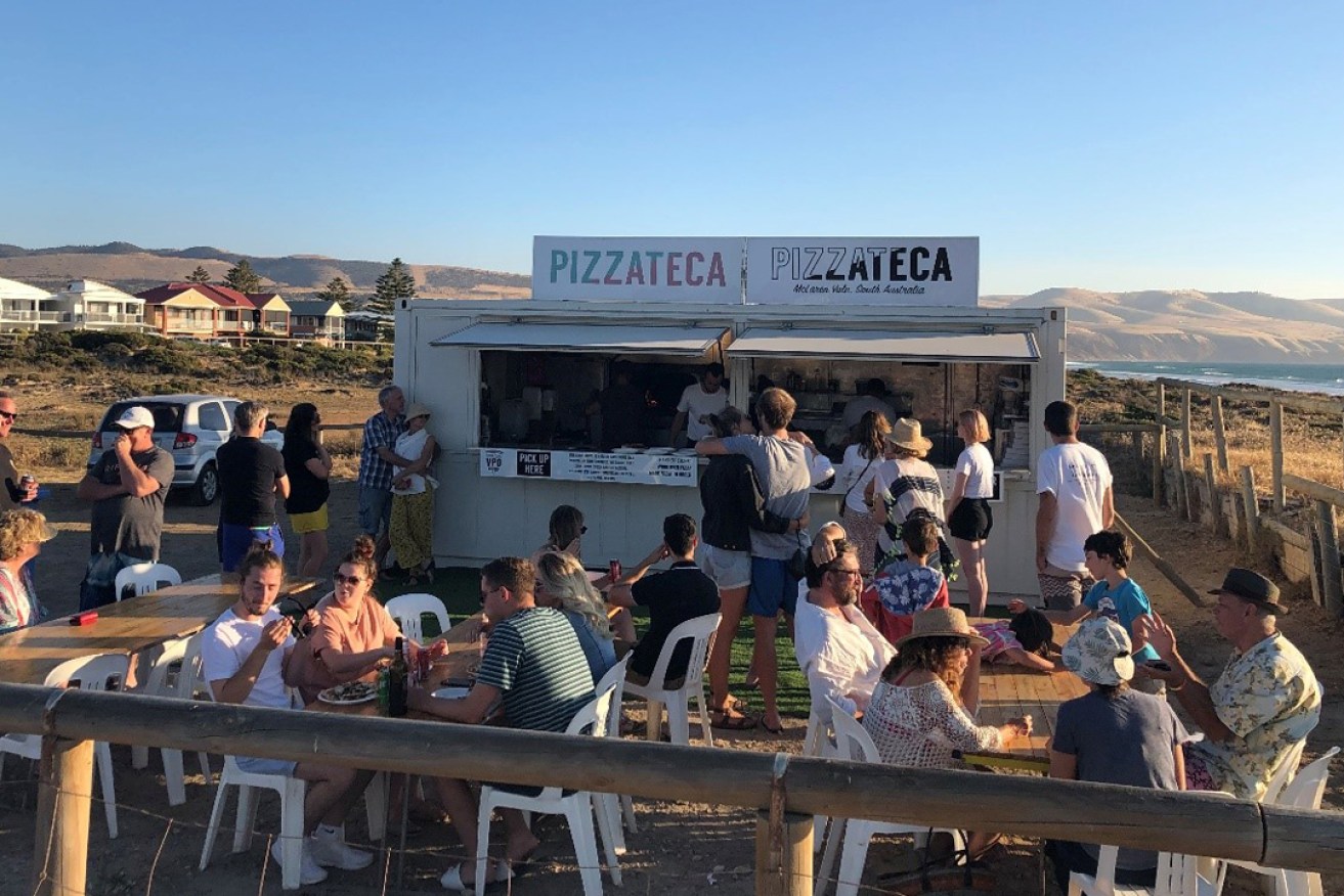 McLaren Vale's Pizzateca was part of an ON Business coastal activation program last summer, setting up a pop-up pizzeria at Silver Sands.