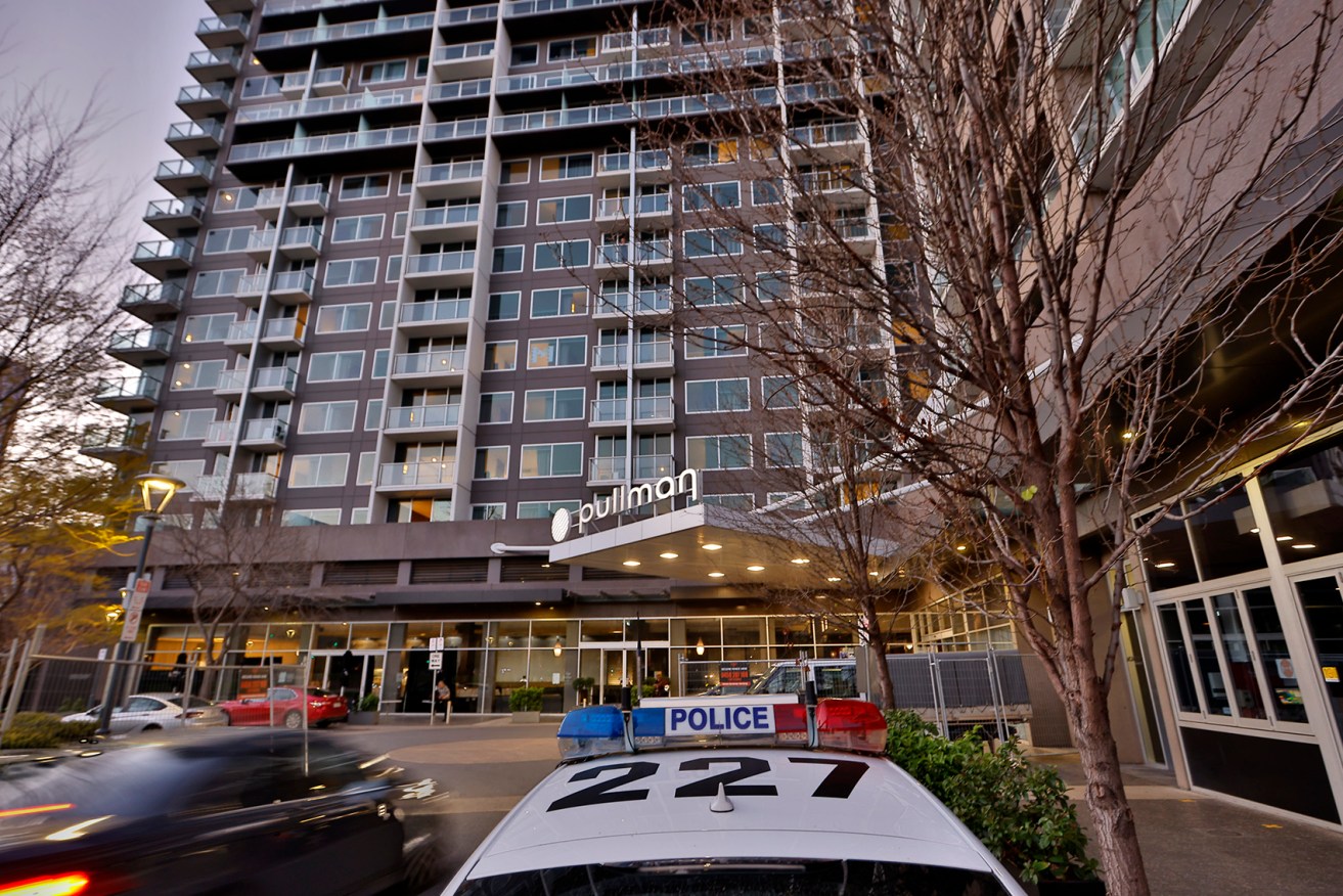 The Pullman medi-hotel in Hindmarsh Square. Picture: Tony Lewis/InDaily