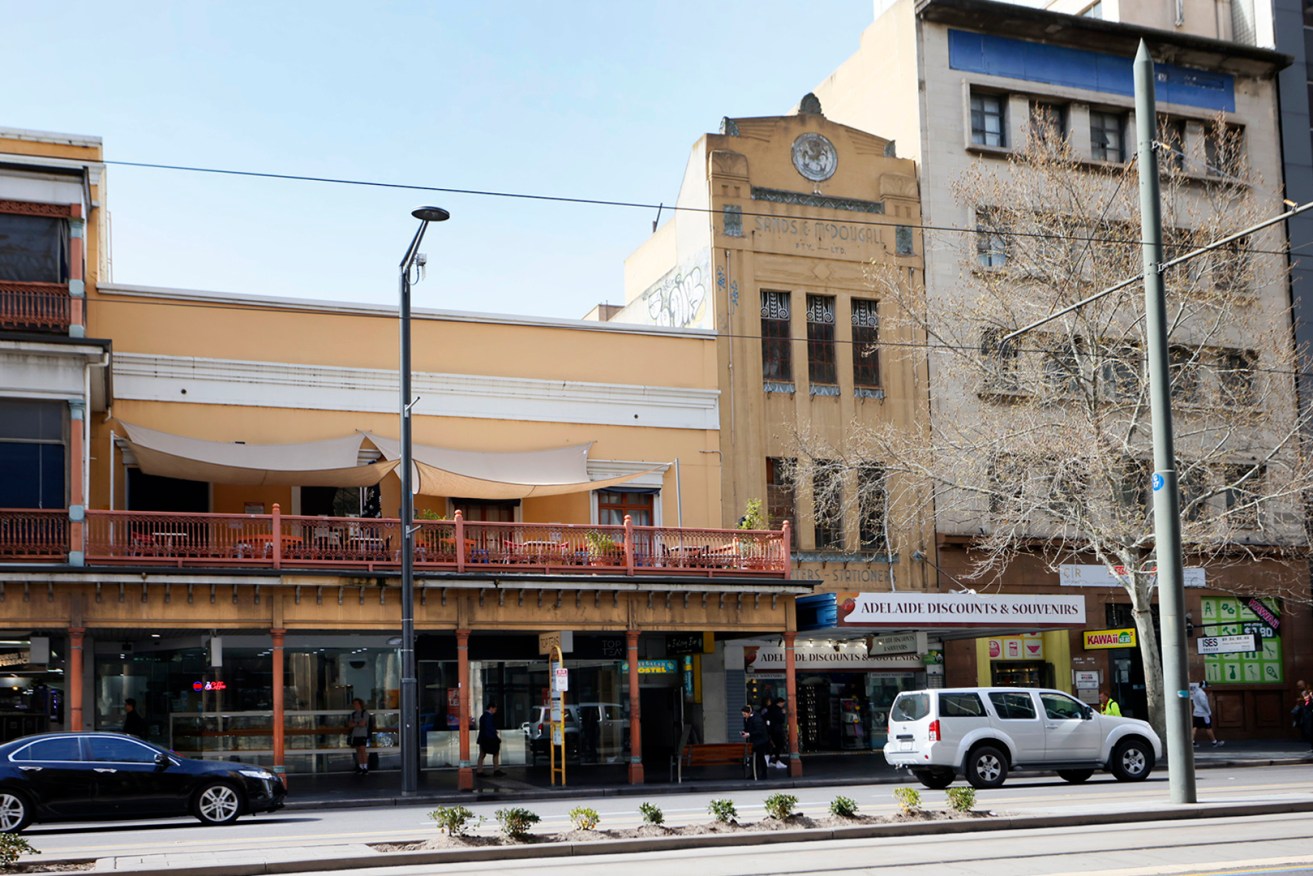 Southern Cross Arcade and the neighbouring heritage-listed Sands and McDougall building on King William Street. Photo: Tony Lewis/InDaily