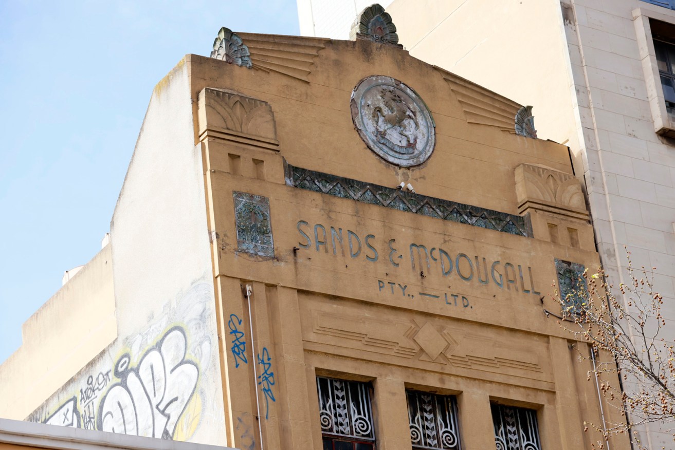 King William Street's Sands and McDougall building is described as the oldest example of art deco architecture in SA. Photo: Tony Lewis/InDaily 