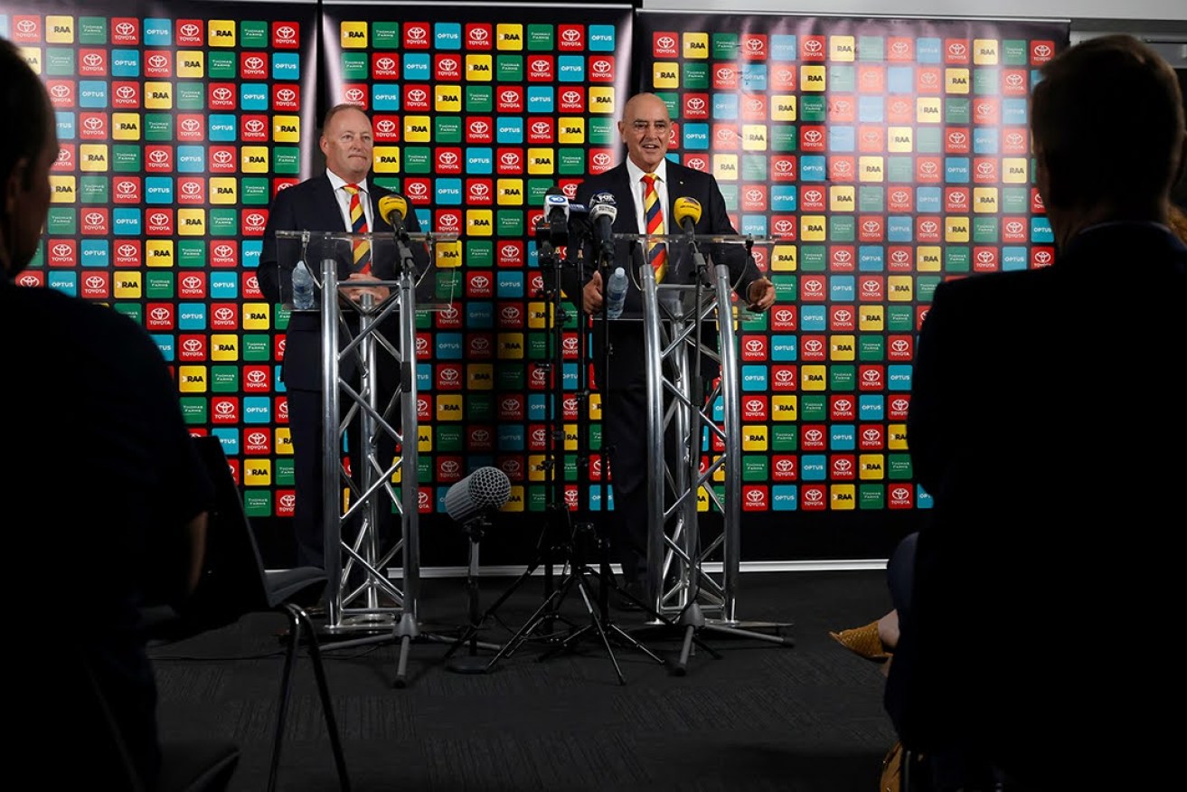 New Crows chairman John Olsen (right) has promised to review all of the club's non-football ventures. Photo: Tony Lewis/InDaily