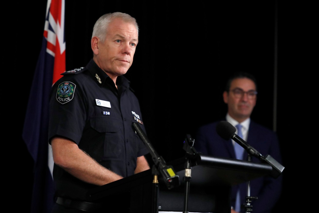 Police Commissioner Grant Stevens today gave details about a "devastating" lie given to contact tracers (AAP Image/Kelly Barnes) 