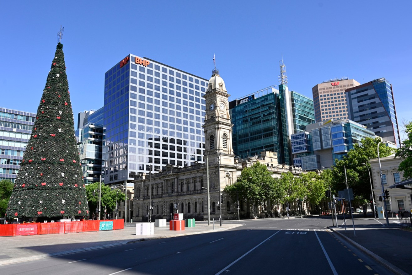 Adelaide is entering its final day of a hard lockdown that has left the city deserted. Picture: David Mariuz/AAP