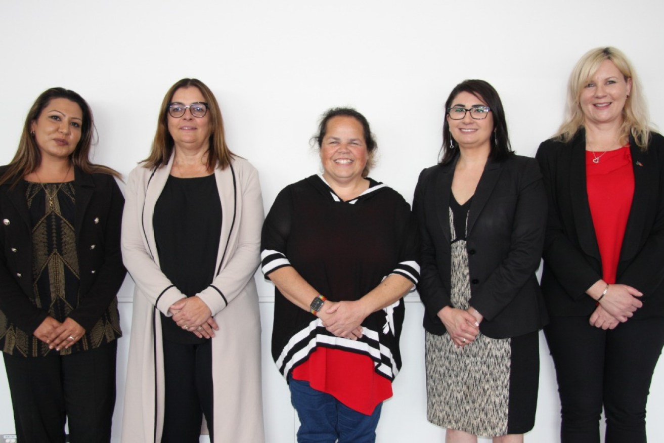 The Aboriginal Co-Chairs of the Senior Management Council’s Aboriginal Affairs Executive Committee. (L-R) Judith Lovegrove, Scharlene Lamont, Lisa Hanson-Agius, Loretta Romeo and Donna Robb. Photo: Supplied.