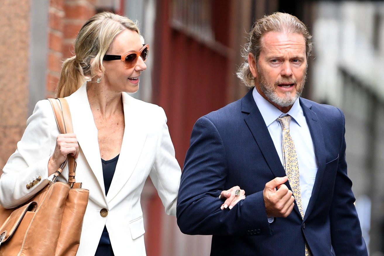 Actor Craig McLachlan, pictured with partner Vanessa Scammell, has been found not guilty of indecently assaulting and assaulting his former co-stars. Picture: Dan Himbrechts/AAP