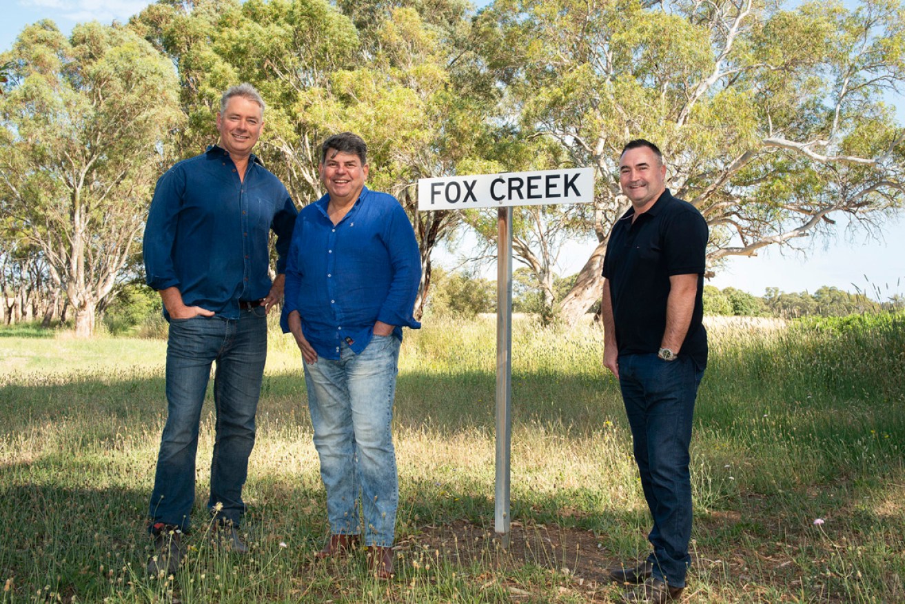 New Fox Creek Wines owners (from left) Jock Harvey, Dim Georgiadis and Ben Gibson.