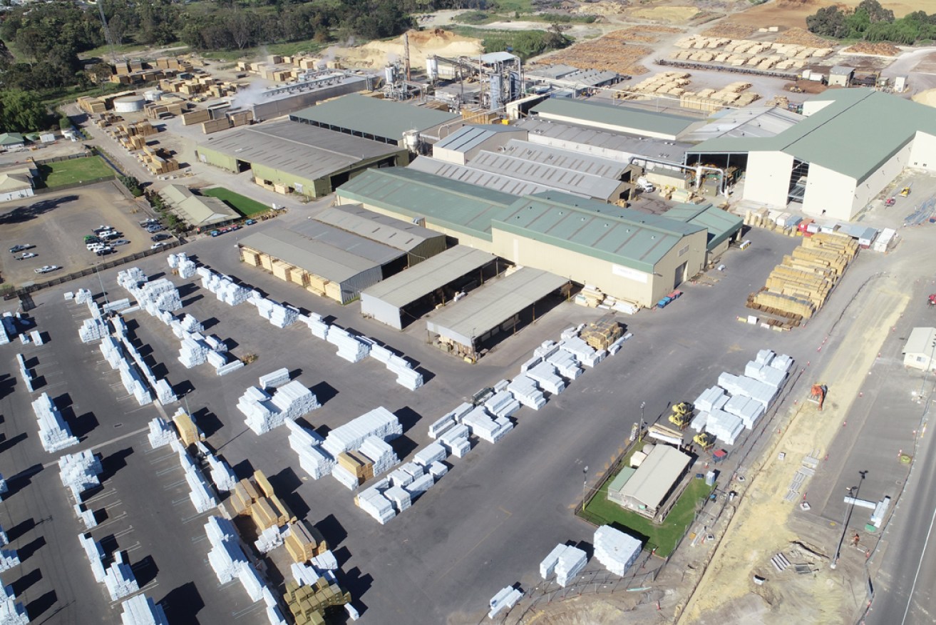 An aerial view of Timberlink's existing Tarpeena sawmill.