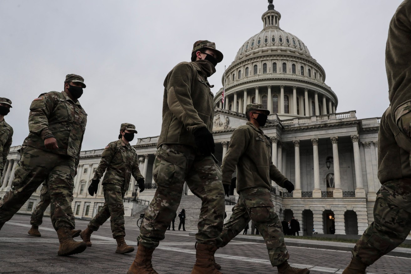 National Guard members at the U.S. Capitol. Photo: Oliver Contreras/SIPA USA