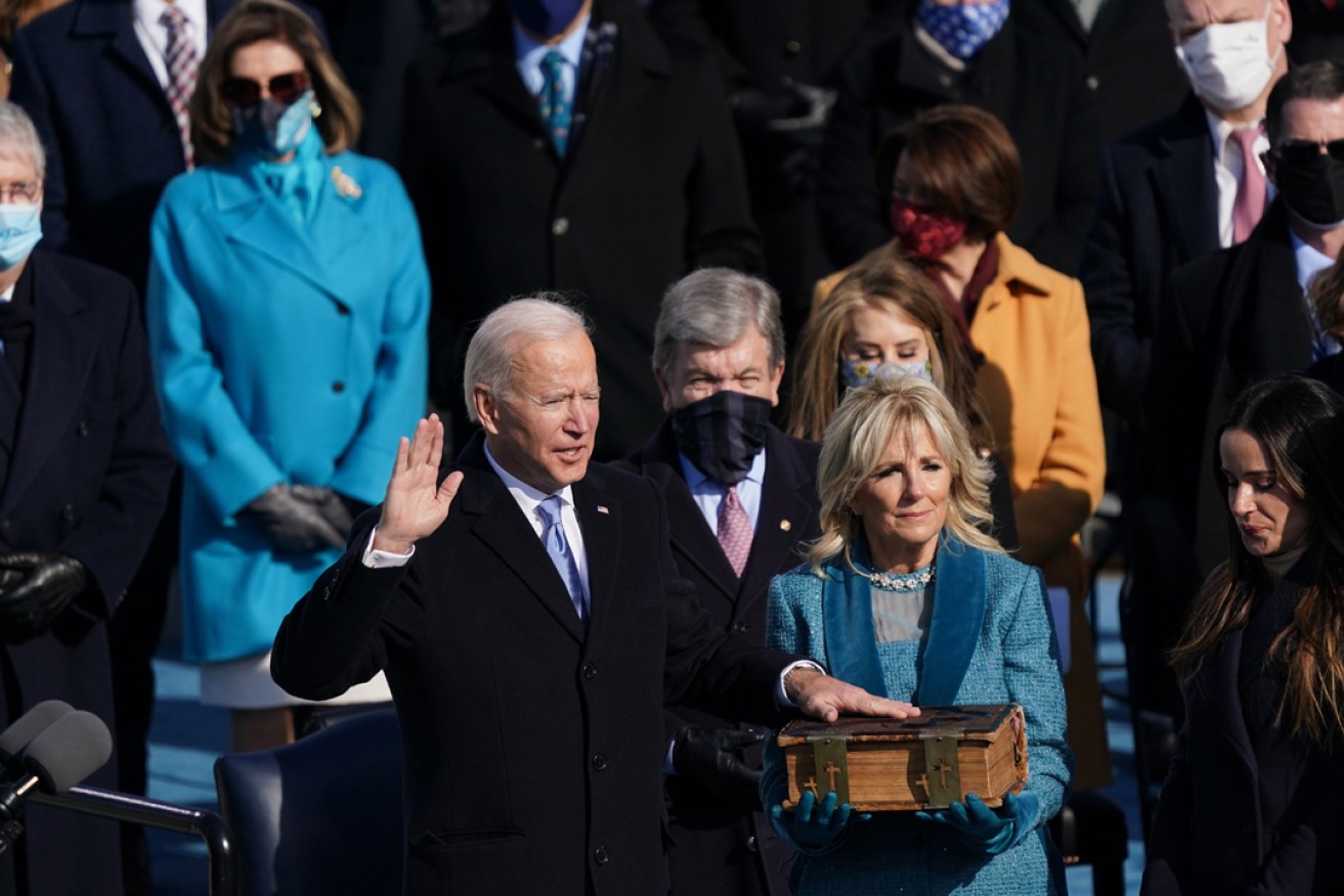 Joe Biden has been sworn in as the 46th President of the United States. Picture: Erin Schaff/EPA