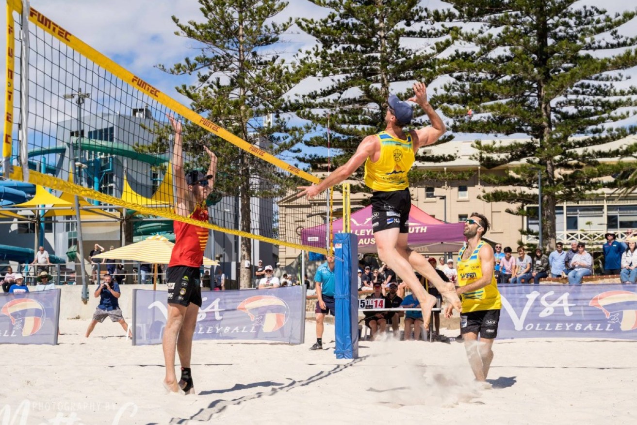 The SA Beach Volleyball Open was held at Glenelg Beach over the weekend. Photo: Matty C and Pink Lime Digital.