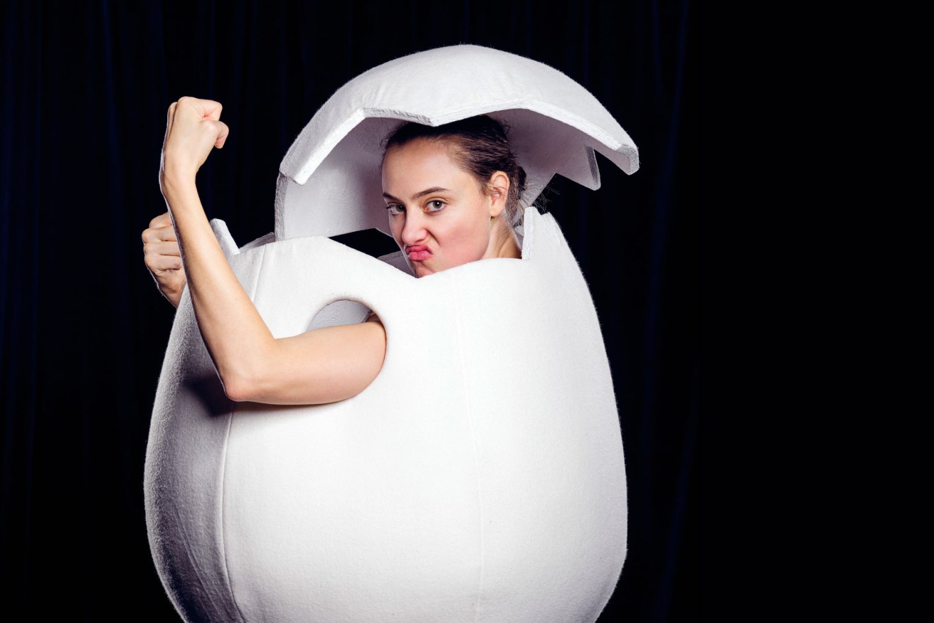 EGG, playing at Black Box Theatre, sees performer Erin Fowler stretch her repertoire. Photo: Chris Herzfeld