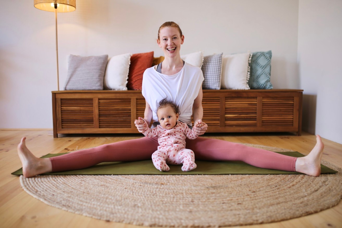 Mache Wellness Studio cofounder Izzy Pearce (pictured with her five month old daughter Fern) is preparing to officially launch the studio on Saturday. Image: supplied.