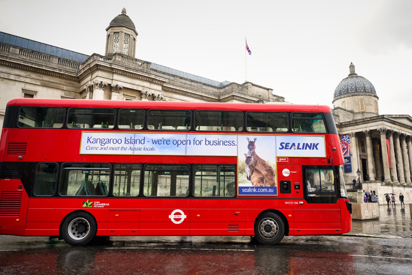 A London SeaLink bus in Trafalgar Square. Picture: Stefano Broli.