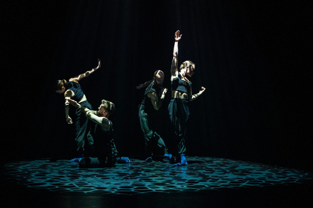 Beautiful animated illumination is a crucial element in the performance of Unfolding. Photo: Andrew Beveridge