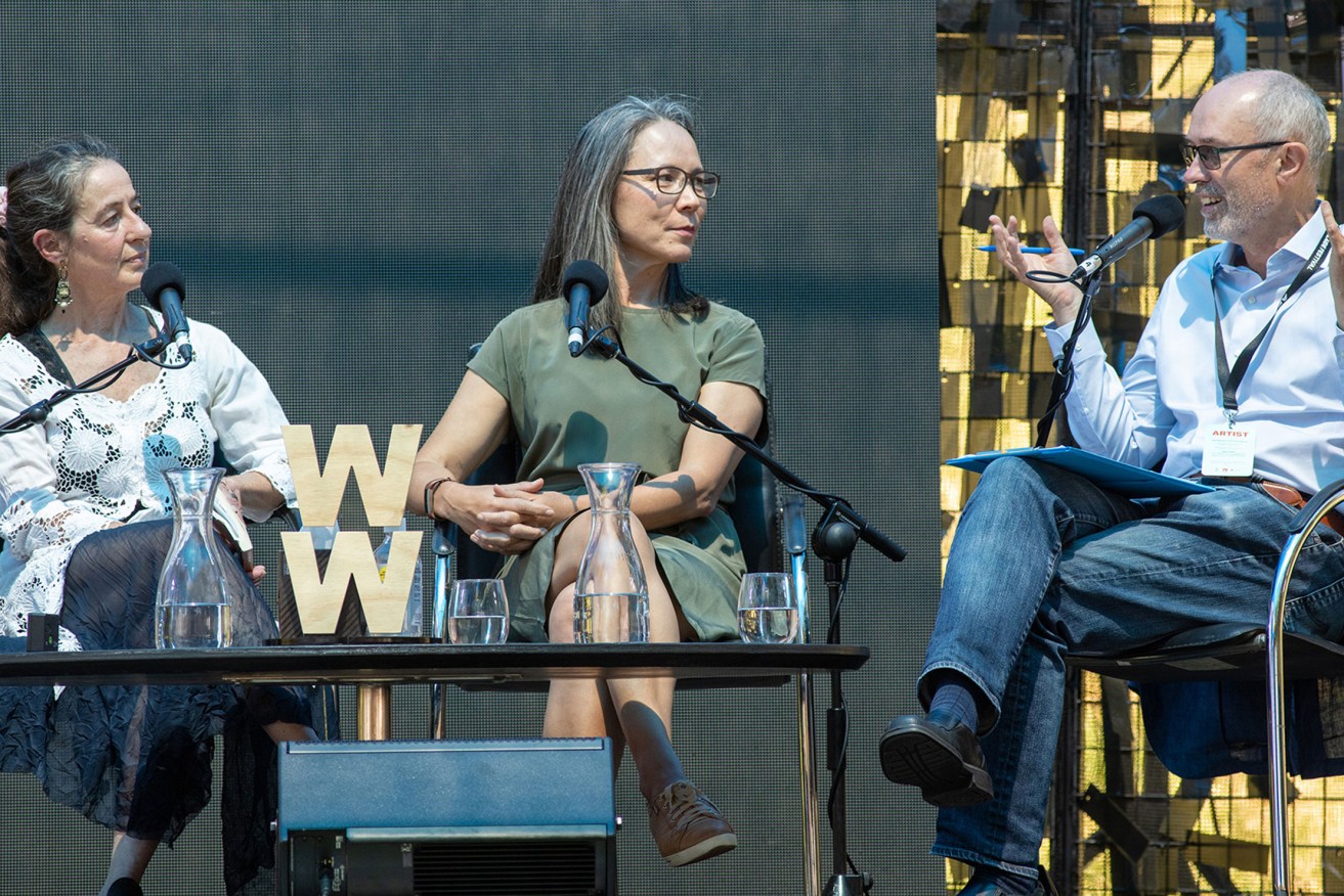 Danielle Celermajer, Gabrielle Chan and Richard McGregor on the final day of the 2021 Adelaide Writers' Week. Photo: Tony Lewis 