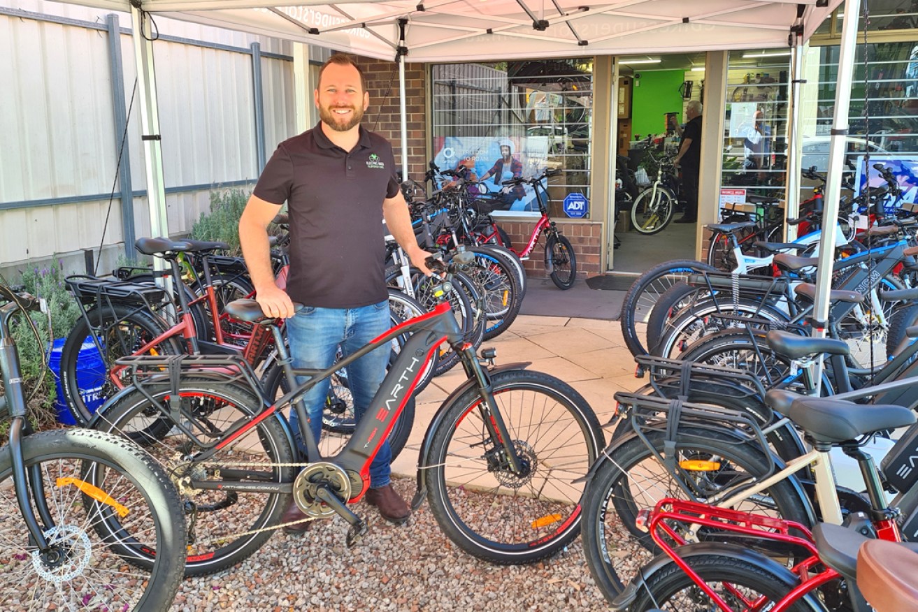 Electric Bikes Super Store South Australia owner Scott Pearce at his Kensington Park shop. Picture: Andrew Spence