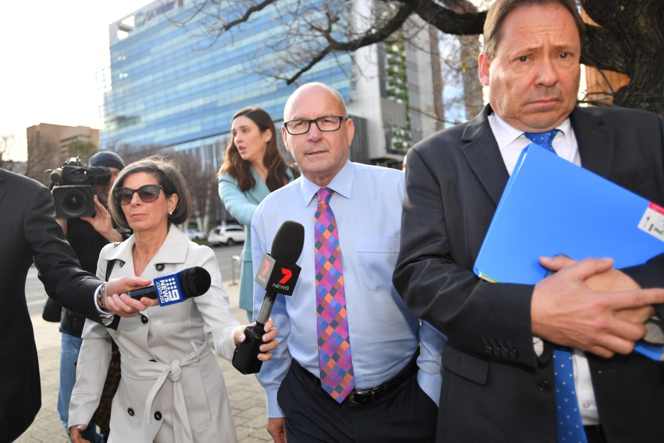 Bob Harrap departs the Adelaide Magistrates Court in Adelaide, Monday, July 6, 2020 (AAP Image/David Mariuz).