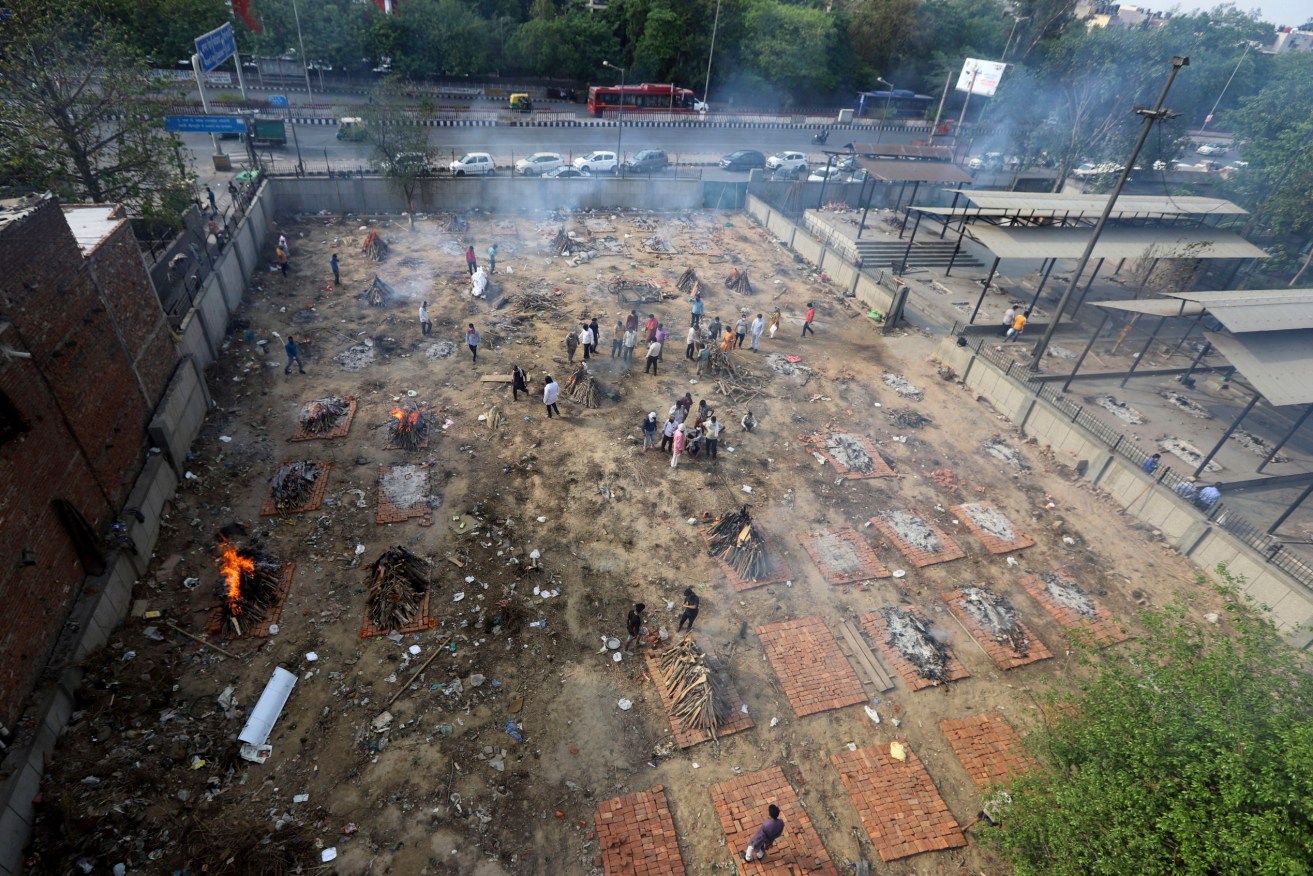 Funeral pyres for COVID-19 victims in New Delhi. Photo: AP