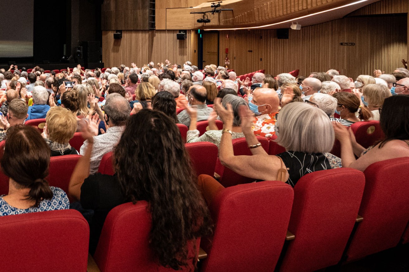 Audience members at Her Majesty's Theatre during the Adelaide Festival's Live from Europe series. Photo: Andrew Beveridge