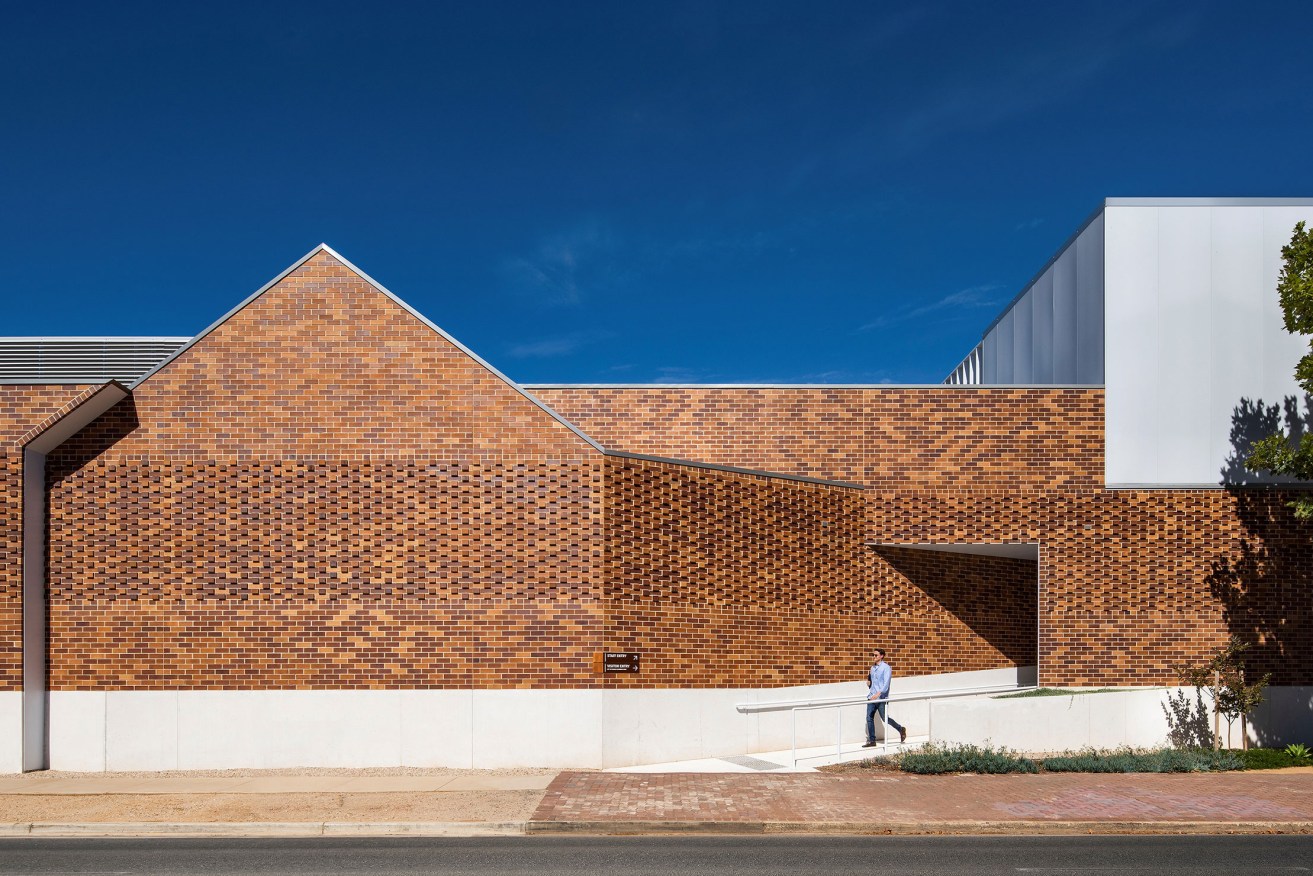 JPE Design Studio utilised robust feature brickwork in its design for the Meals on Wheels SA headquarters on Sir Donald Bradman Drive. Photo: David Sievers