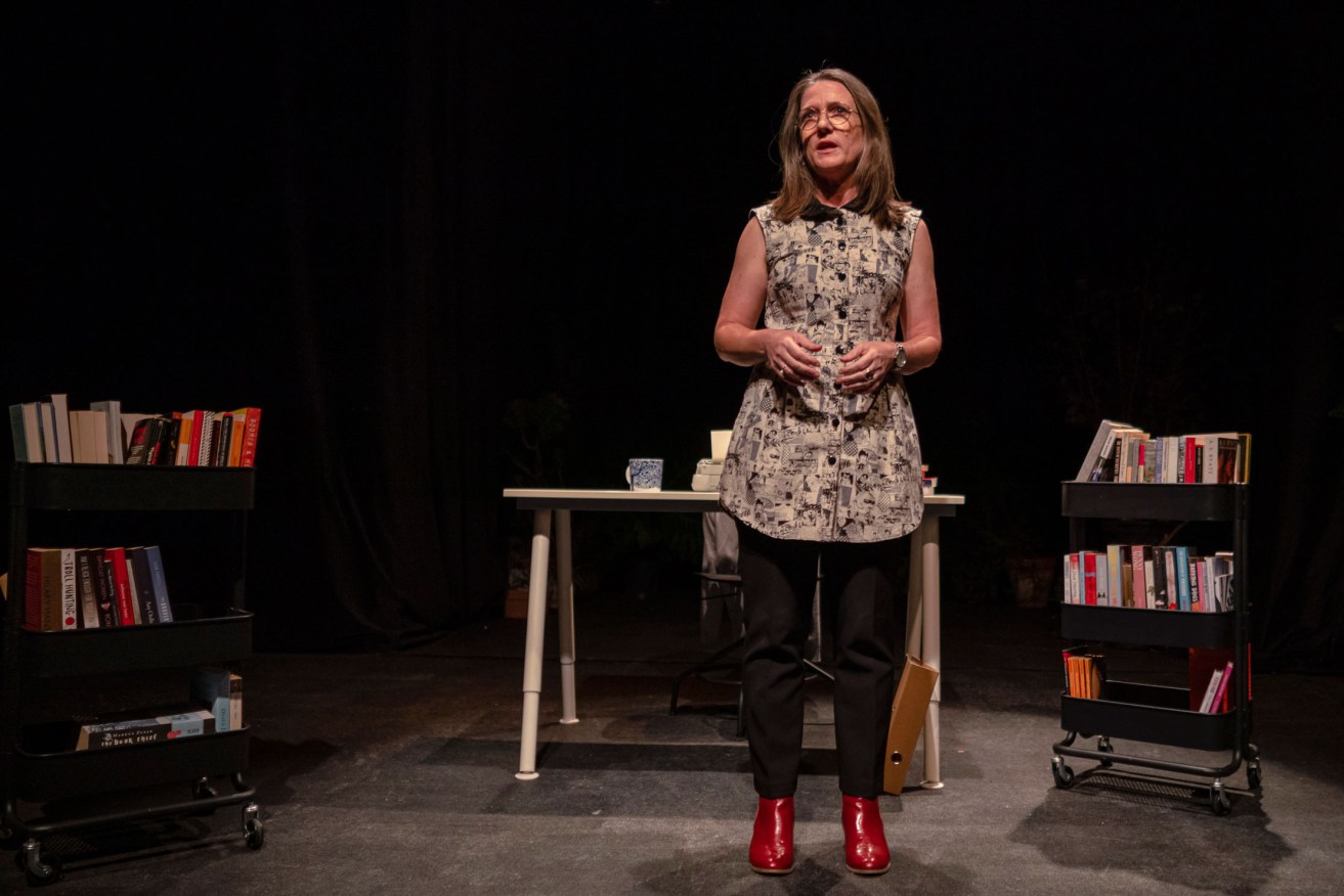 Tracy Crisp in An Evening with the Vegetarian Librarian. Photo: Peter Thurmer