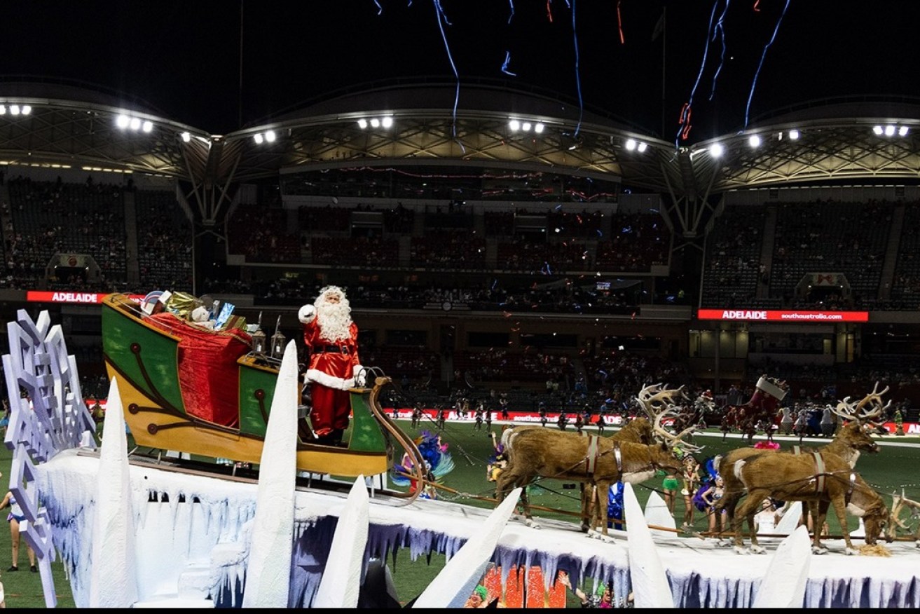 Last year's ticketed Christmas Pageant at Adelaide Oval. Photo: National Pharmacies Christmas Pageant/Facebook