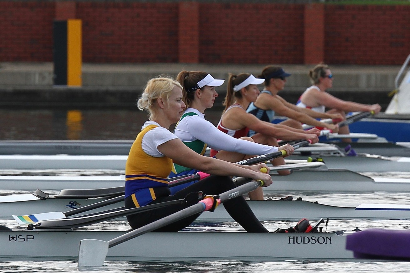 The 2021 Australian Masters Rowing Championships were held at West Lakes from 27 May. Photo: Ann Koch