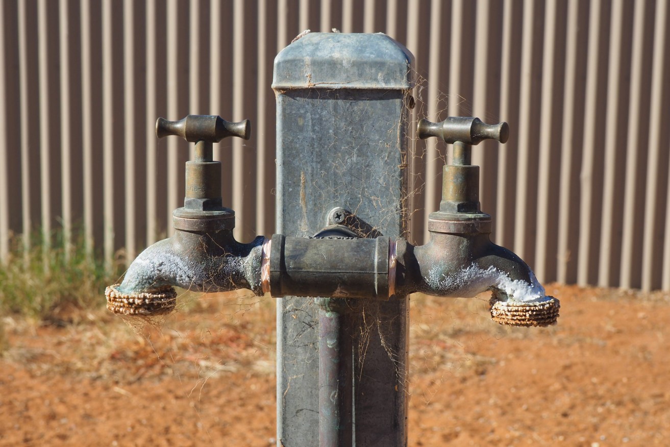 Taps for bore water at Oodnadatta. Photo: Stephanie Richards/InDaily