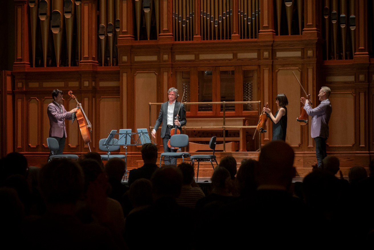 An ovation for long-standing ASQ violist Stephen King at the end of last night's concert. Photo: Sam Jozeps/ASQ