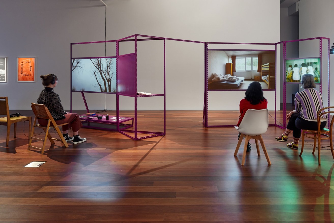 An installation view of Alex Martinis Roe's 'To Become Two' at Samstag Museum of Art, University of South Australia. Photo: Sam Noonan