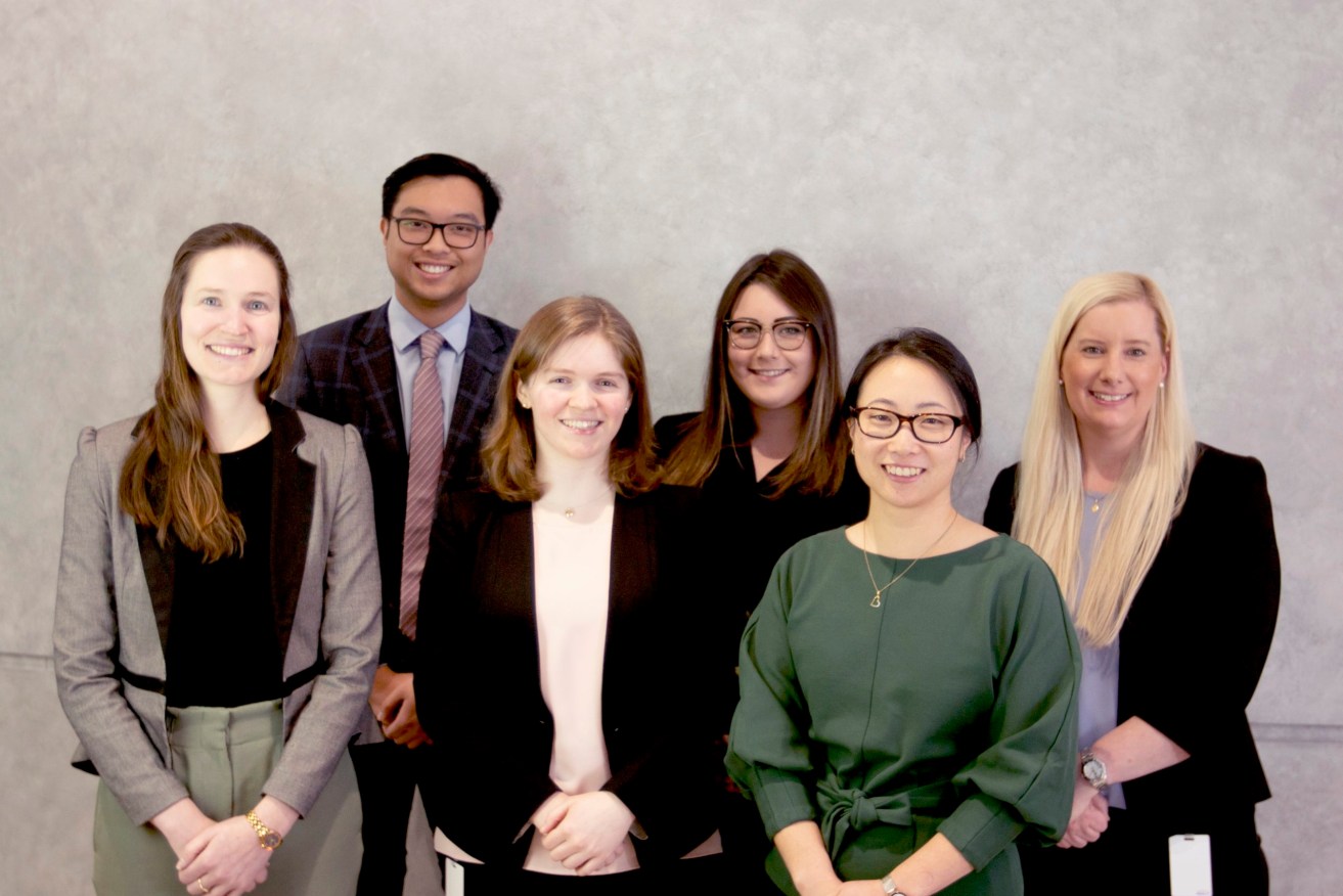 Nicole Mead, Lachlan Chuong, Annika Beaty, Jessica Punch, Tasha Naige and Meegan Prior (L-R) have all received promotions at South Australian law firm DMAW Lawyers (Image: Supplied)