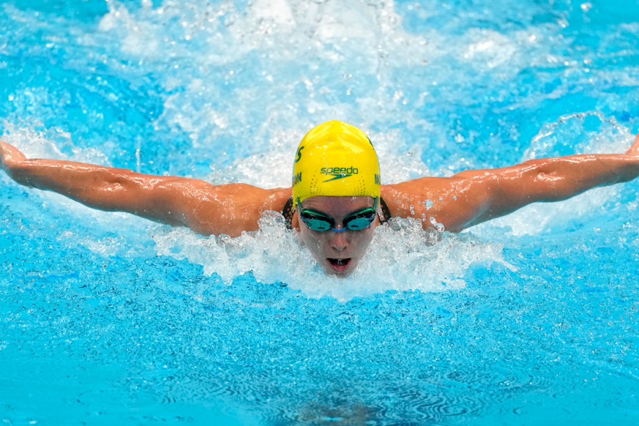 Emma McKeon will swim for gold in the final of the women's 100-metre butterfly at the 2020 Tokyo Olympics today. Photo: Charlie Riedel/AP