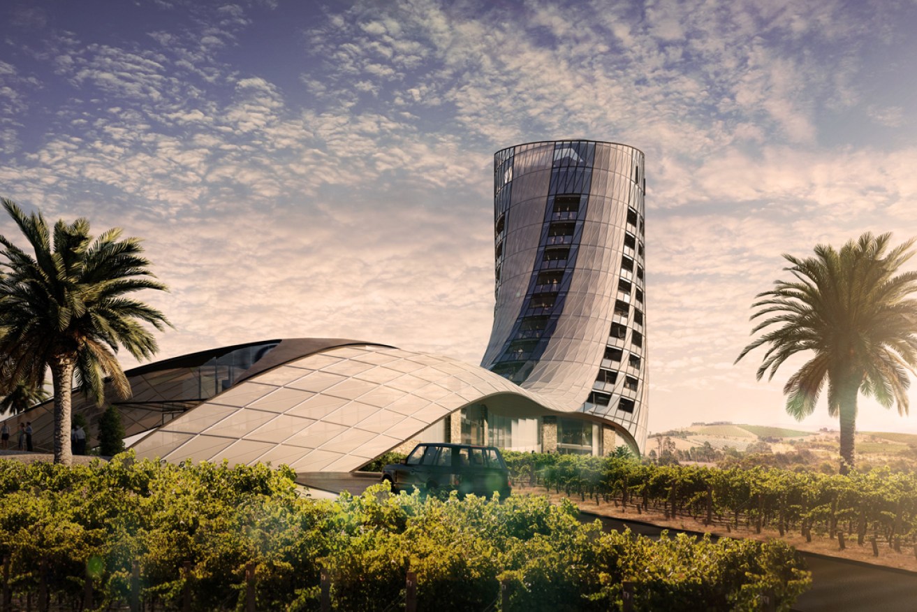 An artist's render of the proposed Oscar Seppeltsfield luxury hotel.