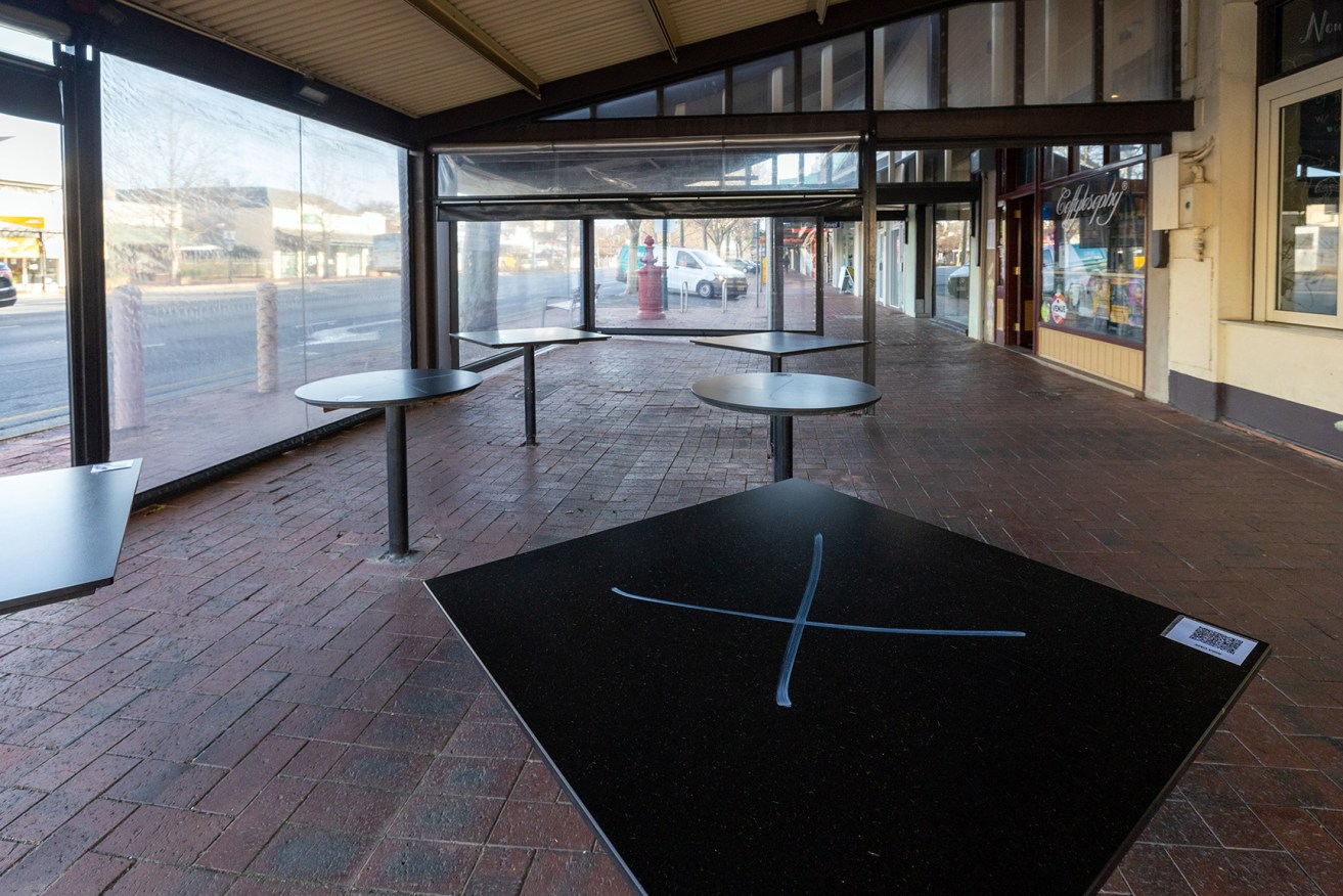A deserted Hutt St on Wednesday morning. Photo: Tony Lewis/InDaily