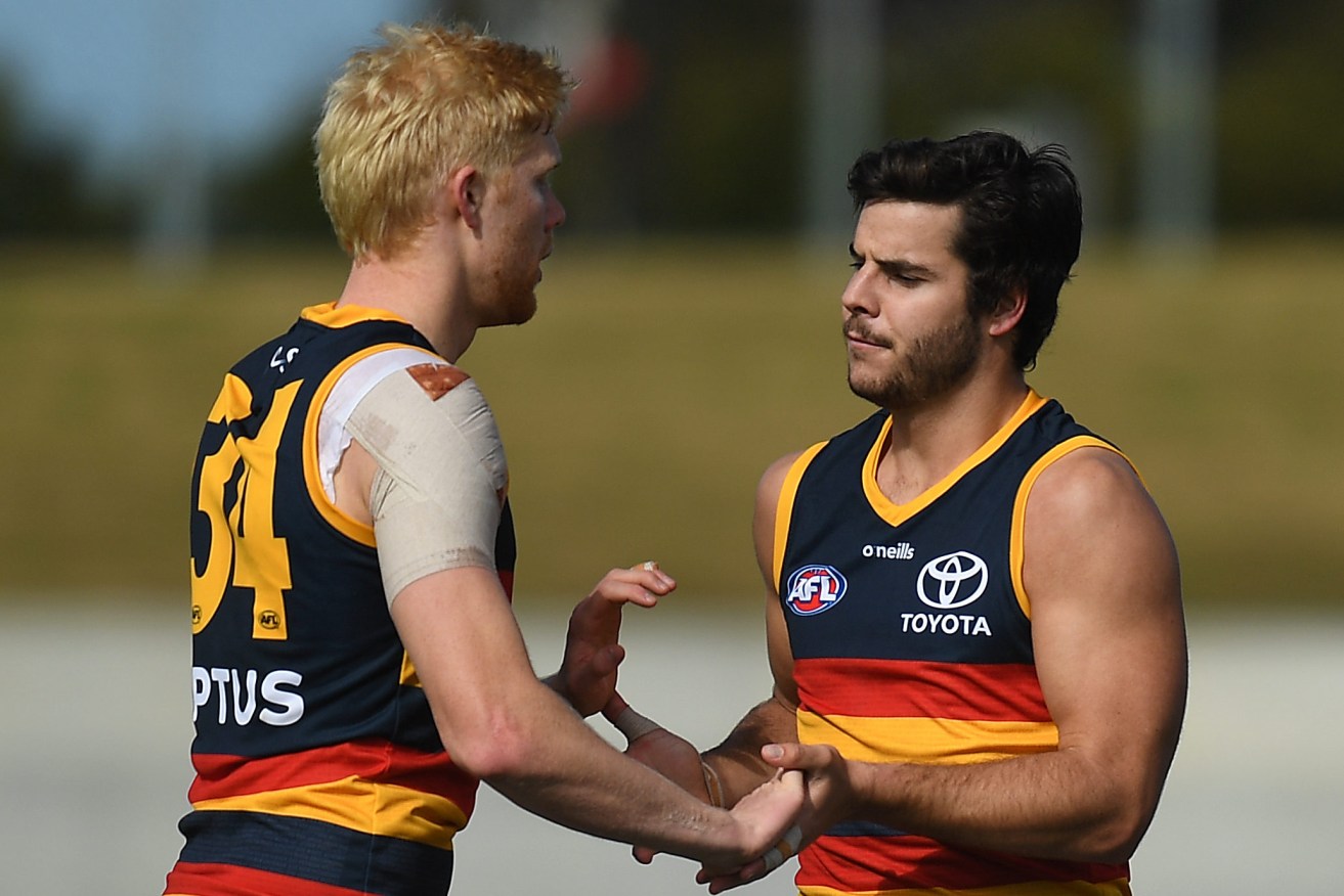 There were signs on Saturday that Adelaide is developing a well-functioning forward-line. Now we just need a well-functioning midfield and defence. Photo: James Ross / AAP