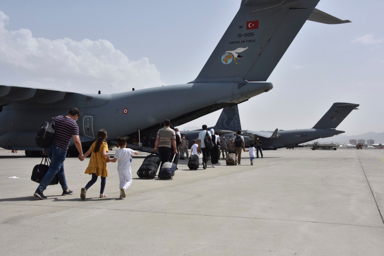 Many countries have sent planes to evacuate nationals and Afghans who have helped them. Photo: Turkish Defense Ministry via AP