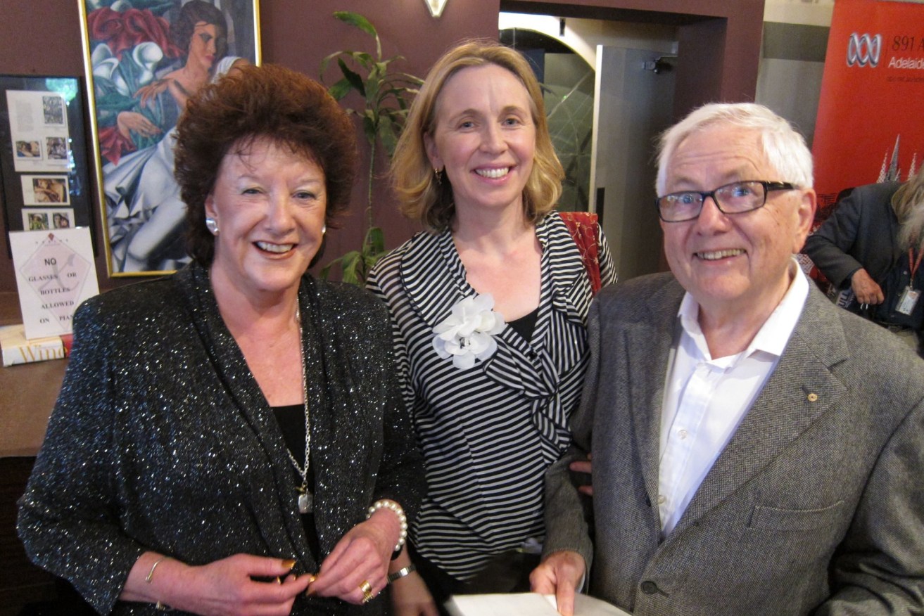Philip Satchell in 2011 alongside ABC Radio presenter Carole Whitelock (left) and wife Cecily Satchell (Photo: Supplied/ABC). 