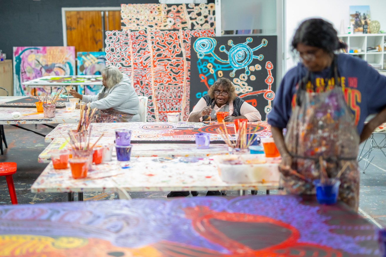 The studio space at APY Gallery in Light Square is used by both experienced and emerging artists. Photo: Meg Hansen Photography