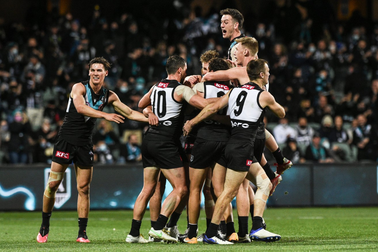 Port Adelaide defeated Geelong in the second qualifying final on August 27. Photo: Michael Errey/InDaily