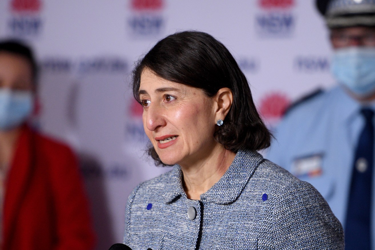 NSW Premier Gladys Berejiklian addresses media during a press conference in Sydney (AAP Image/Dan Himbrechts)