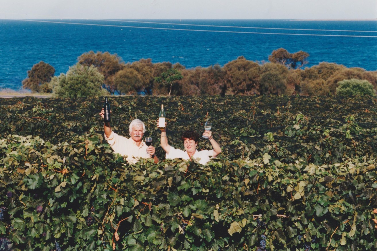 Pictured in the early 1990s, Boston Bay Wines founders Graham and Mary Ford are selling their cellar door and vineyards, which they planted in 1984.