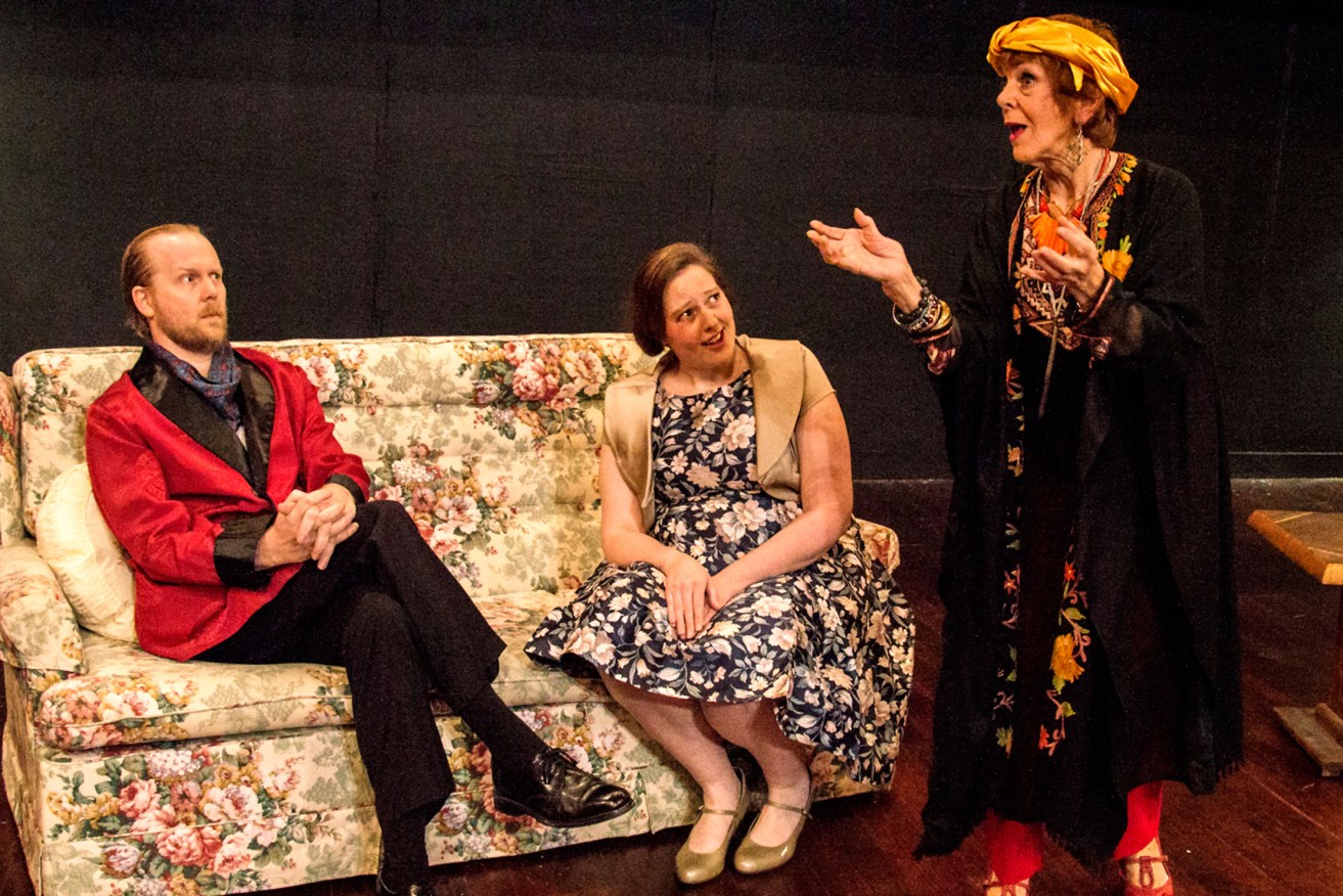 Brad Martin as Charles, Miriam Keane as Ruth and Jean Walker as Madame Arcati in Theatre Guild's production of 'Blithe Spirit'.