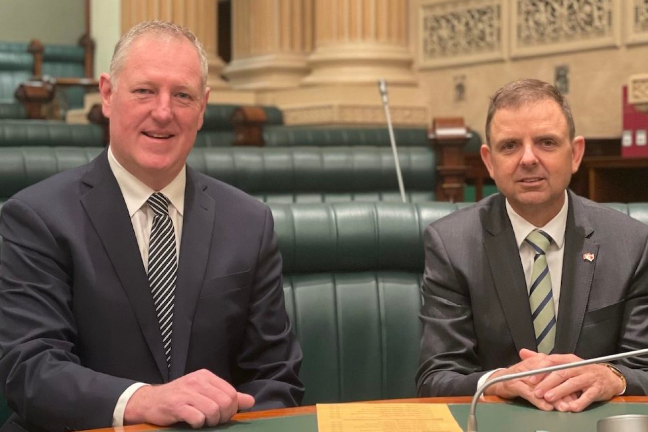 Independent MP Troy Bell and Liberal Nick McBride. Photo supplied.