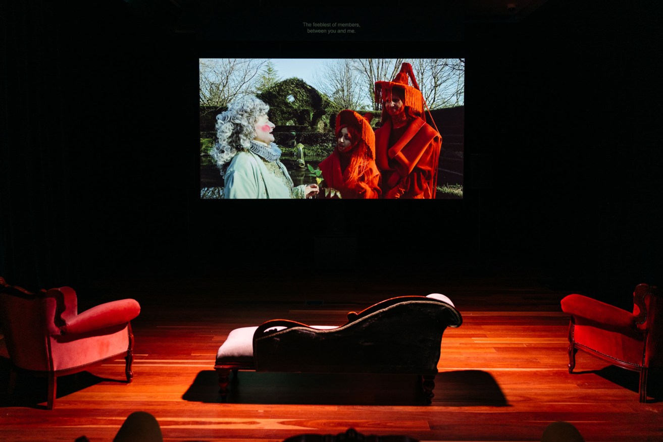 An installation view of Madison Bycroft's film at Samstag Museum, University of South Australia. Photo: Sia Duff, courtesy Samstag Museum
