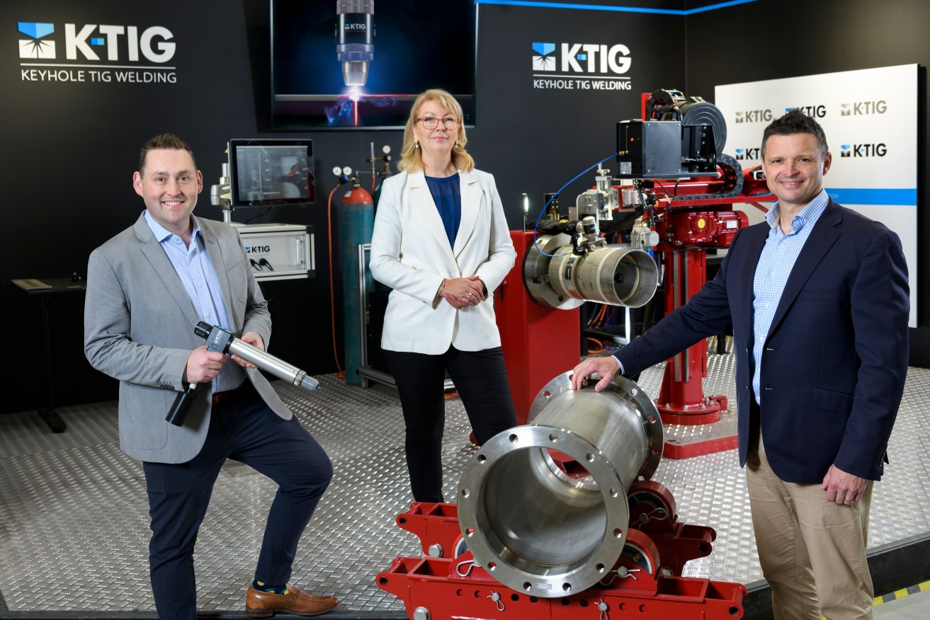 Ben Mitchell, Jayne Osborne and Ben Hodge (L-R) have all been hired at Adelaide hi-tech welding company K-TIG (Photo: supplied)
