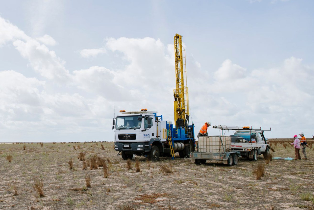 A drill rig on Renascor's Siviour project site near Arno Bay on Eyre Peninsula. Photo supplied