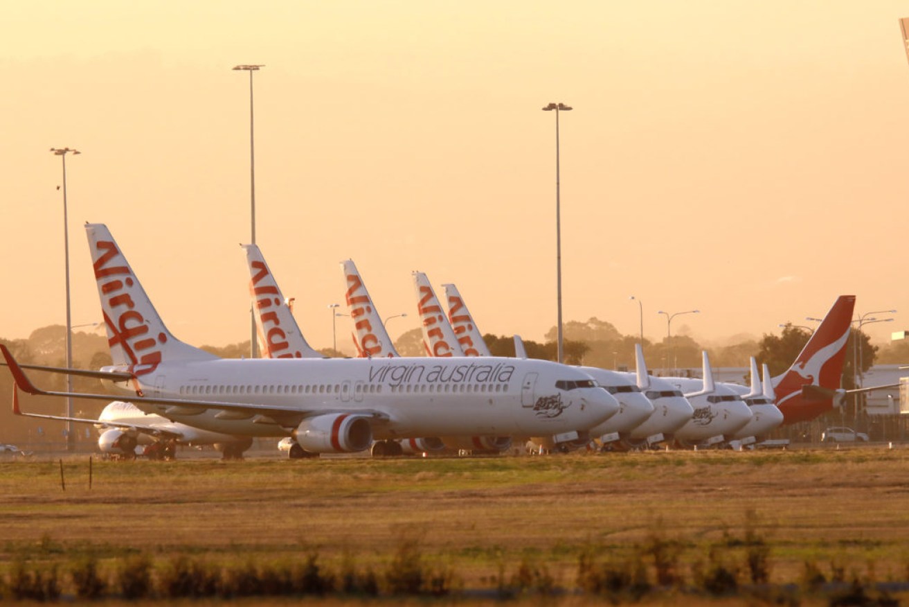 Virgin Australia jets at Adelaide Airport. Picture: Tony Lewis/InDaily.