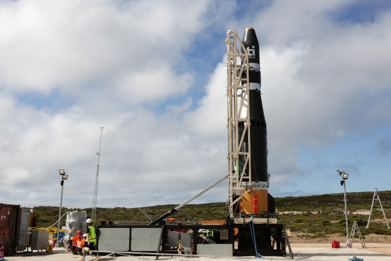 TiSPACE's Hapith 1 rocket at Whaler's Way Orbital Launch Complex. Photo: Supplied