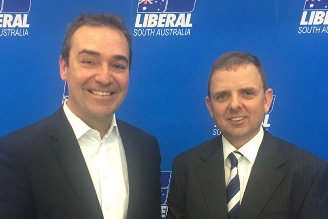 Nick McBride (right) with Premier Steven Marshall.